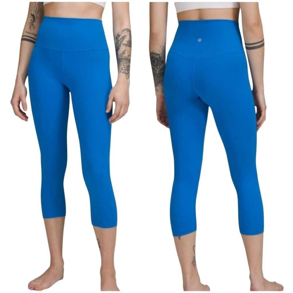 Lululemon Align High Rise Crop Leggings Poolside Blue Size 18